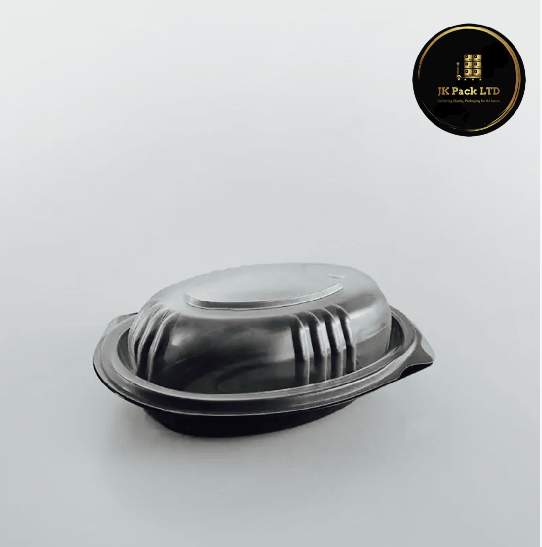 Somoplast Oval Black Microwavable Container
